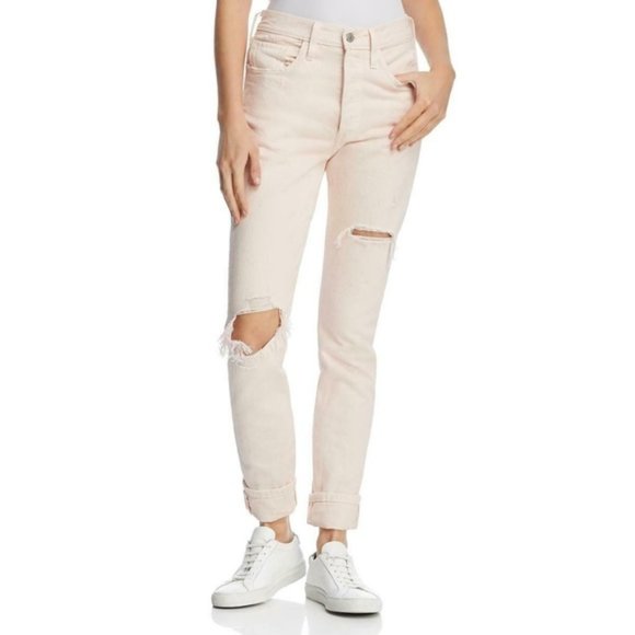 Levi's Denim - 501 LEVI'S LIGHT PINK DESTROYED SKINNY JEANS 31X28